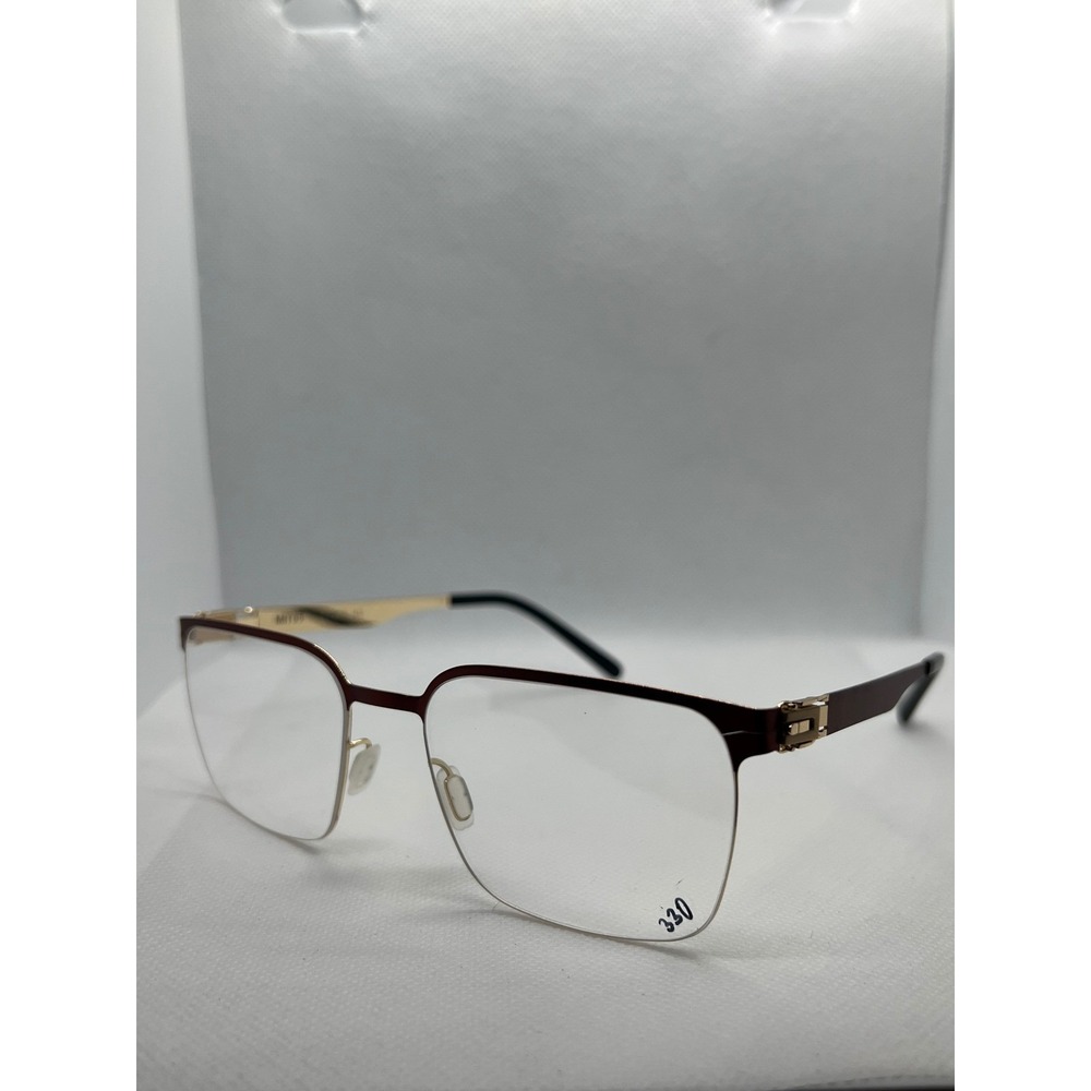 ROUNDTEN MIT05 Rectangular Eyeglasses Frames Gold Accent Designer Style